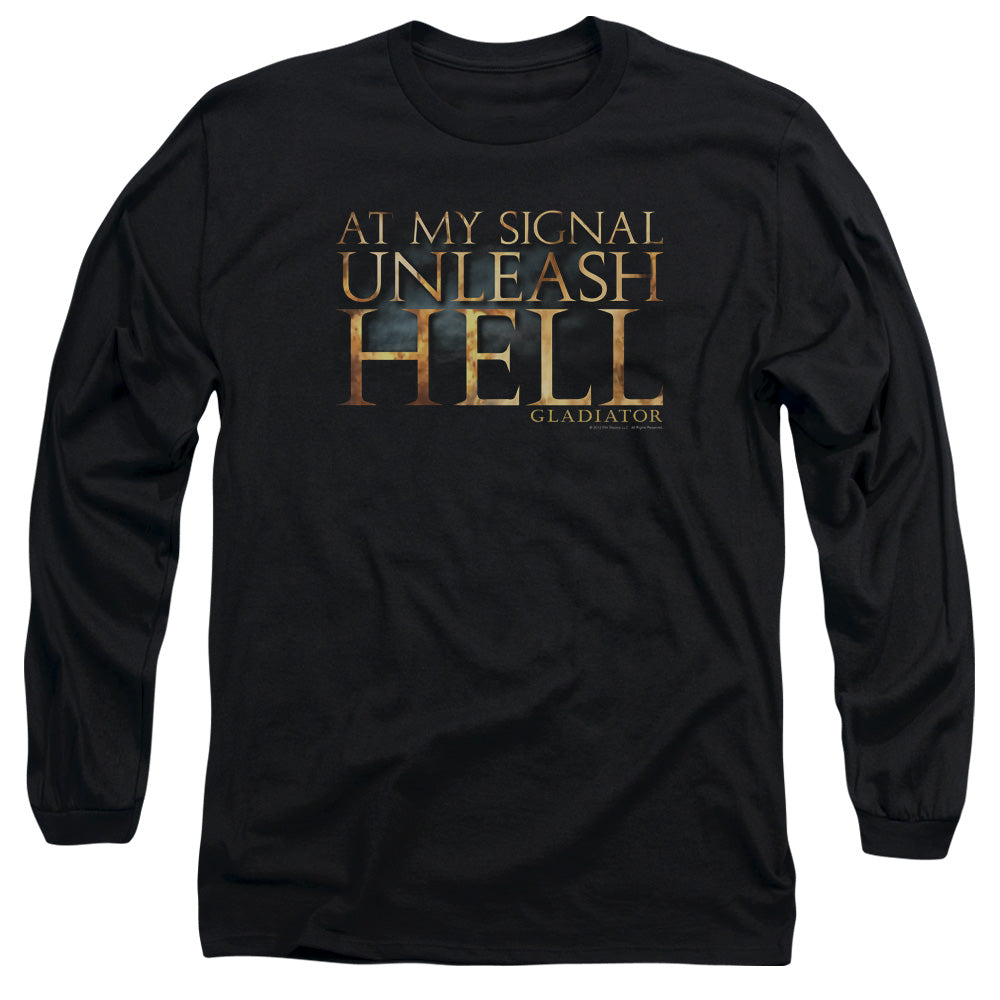 Gladiator Unleash Hell Mens Long Sleeve Shirt Black Officially Licensed