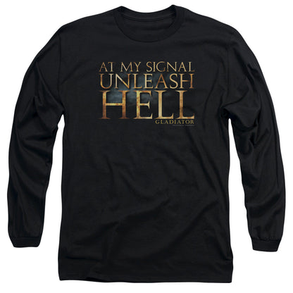 Gladiator Unleash Hell Mens Long Sleeve Shirt Black Officially Licensed