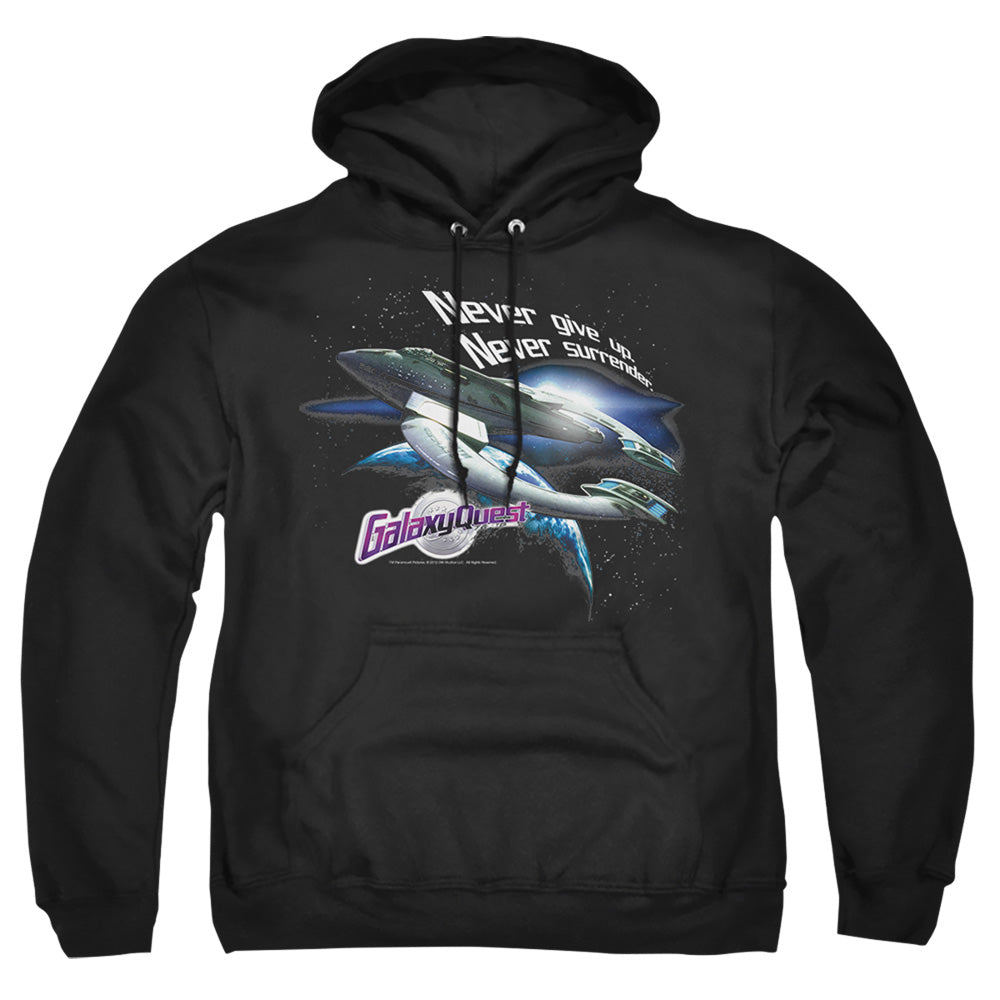 Galaxy Quest Never Surrender Mens Hoodie Black