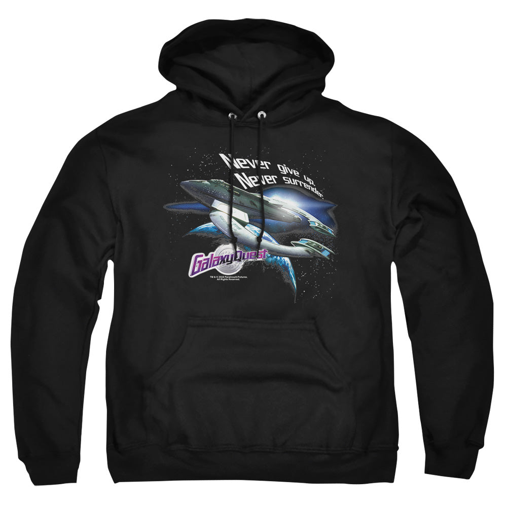 Galaxy Quest Never Surrender Mens Hoodie Black