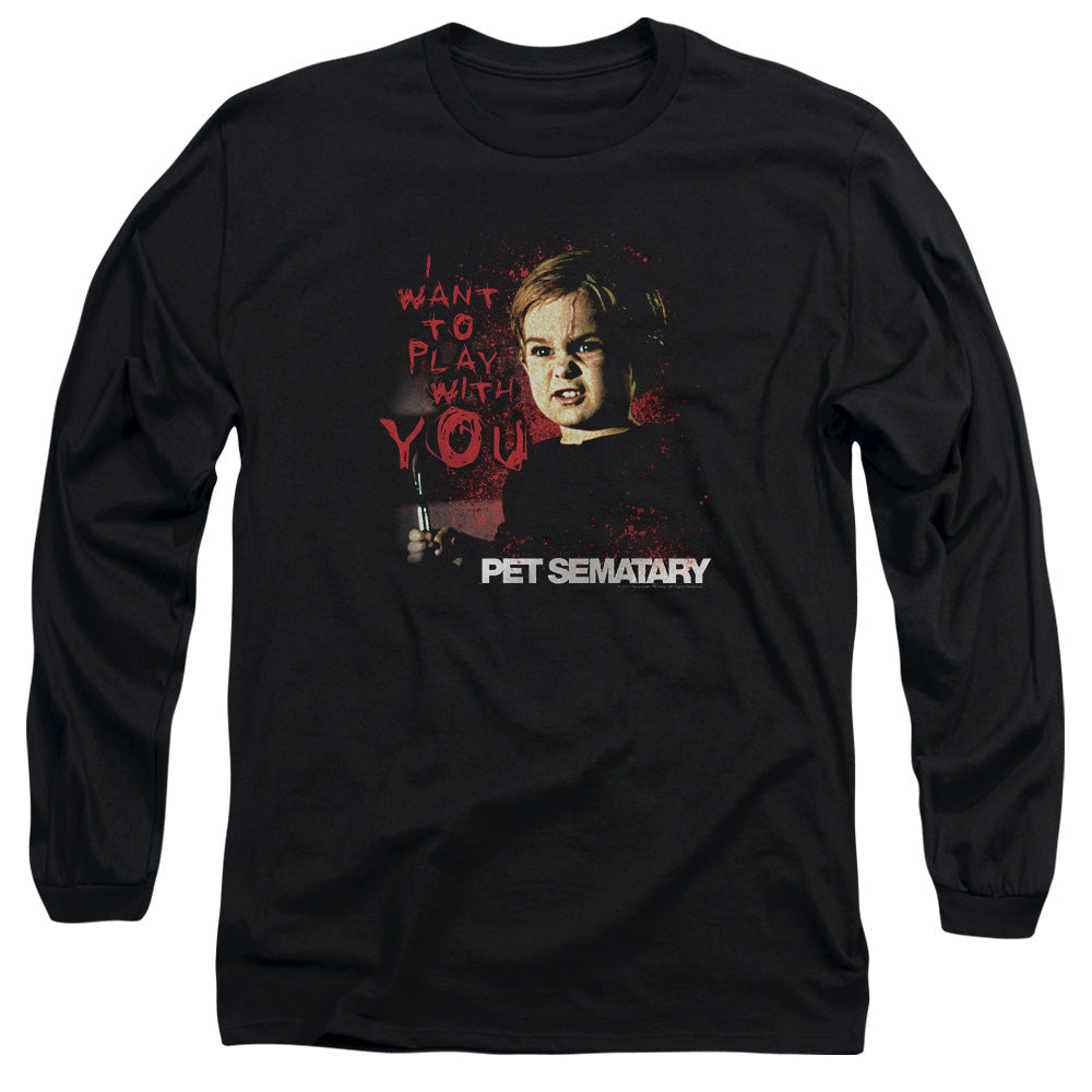 Pet Sematary I Want To Play Mens Long Sleeve Shirt Black