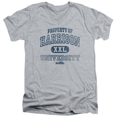 Old School Property Of Harrison Mens Slim Fit V-Neck T Shirt Athletic Heather