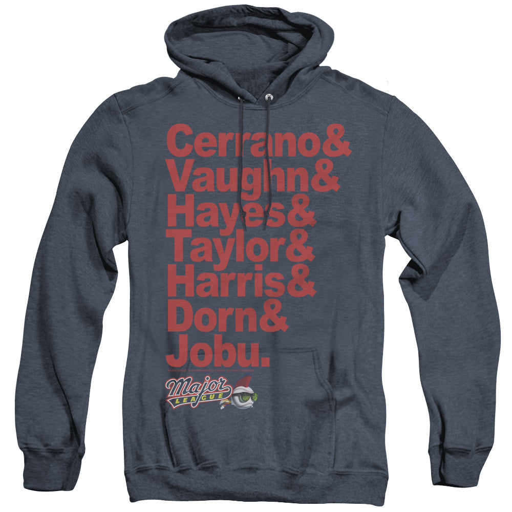 Major League Team Roster Heather Mens Hoodie Navy Blue