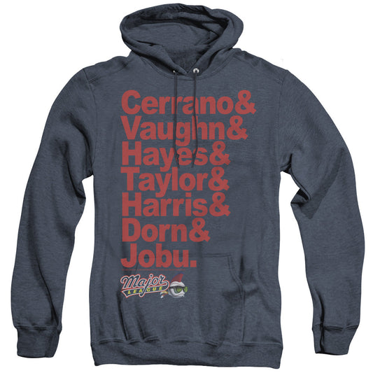 Major League Team Roster Heather Mens Hoodie Navy Blue
