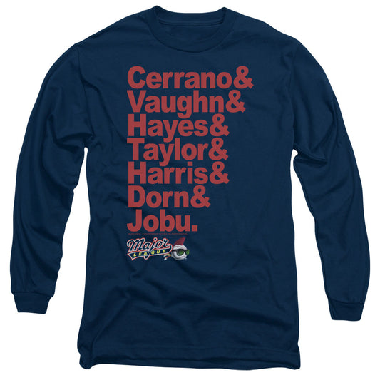 Major League Team Roster Mens Long Sleeve Shirt Navy