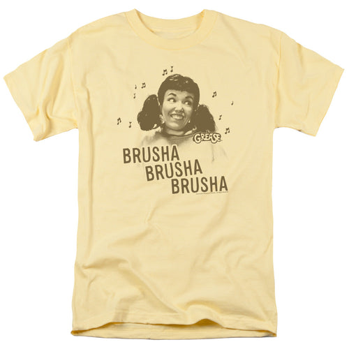 Grease Brusha Brusha Brusha Mens T Shirt Banana