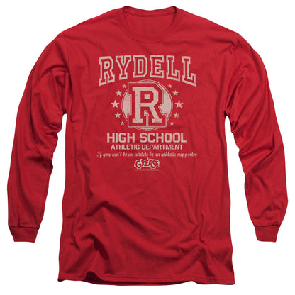 Grease Rydell High Mens Long Sleeve Shirt Red Officially Licensed