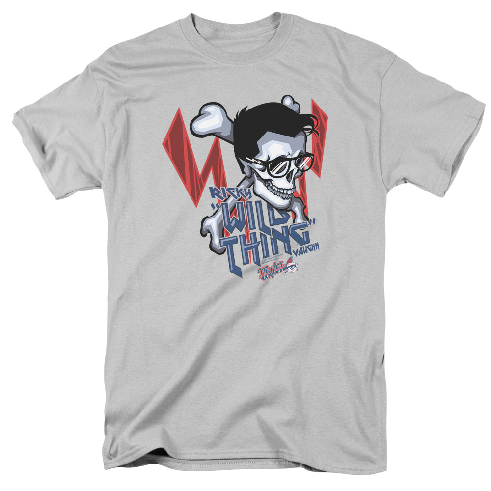 Major League Wild Skull Mens T Shirt Silver