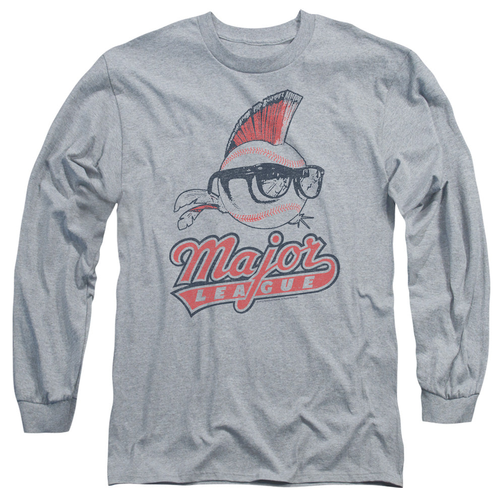 Major League Vintage Logo Mens Long Sleeve Shirt Athletic Heather