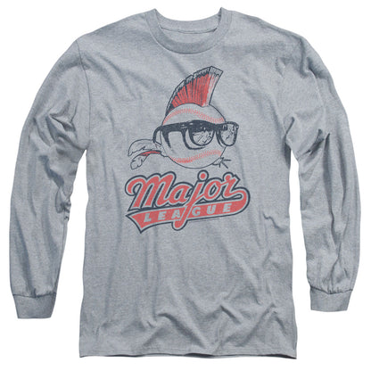 Major League Vintage Logo Mens Long Sleeve Shirt Athletic Heather