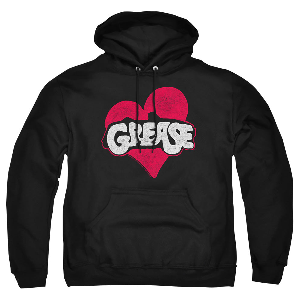 Grease Heart Mens Hoodie Black