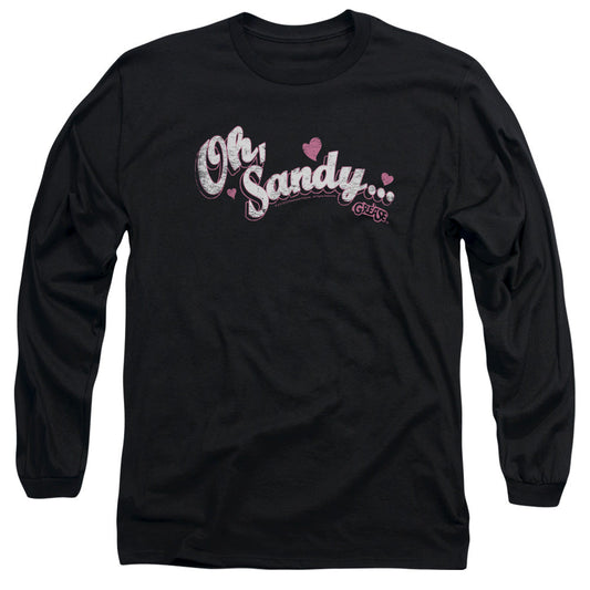 Grease Oh Sandy Mens Long Sleeve Shirt Black Officially Licensed