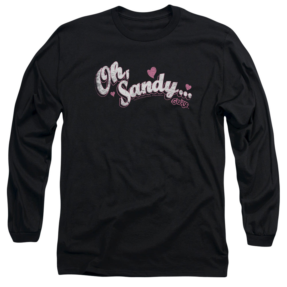 Grease Oh Sandy Mens Long Sleeve Shirt Black Officially Licensed