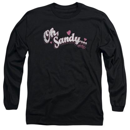 Grease Oh Sandy Mens Long Sleeve Shirt Black Officially Licensed