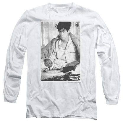Ferris Bueller Cameron Mens Long Sleeve Shirt White Officially Licensed