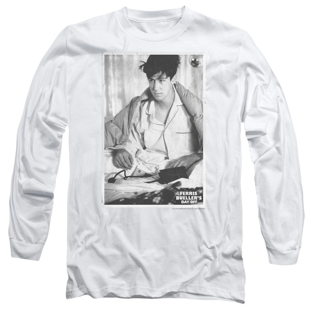 Ferris Bueller Cameron Mens Long Sleeve Shirt White Officially Licensed
