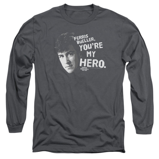 Ferris Buellers Day Off My Hero Mens Long Sleeve Shirt Charcoal