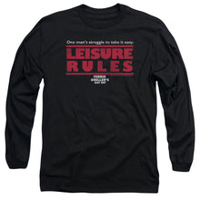 Load image into Gallery viewer, Ferris Bueller Leisure Rules Mens Long Sleeve Shirt Black Officially Licensed
