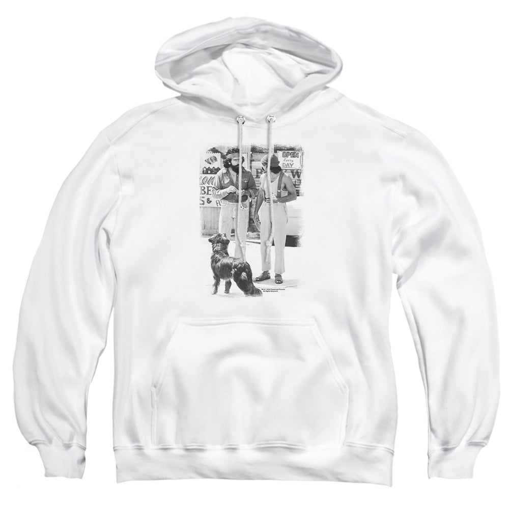 Up In Smoke Cheech Chong Dog Mens Hoodie White