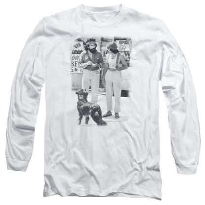 Up In Smoke Cheech Chong Dog Mens Long Sleeve Shirt White