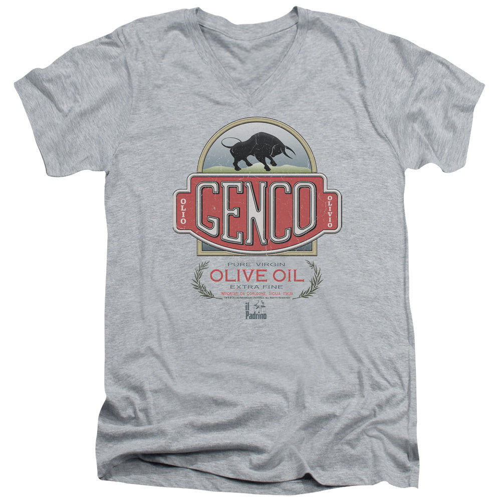 The Godfather Genco Olive Oil Mens Slim Fit V-Neck T Shirt Athletic Heather