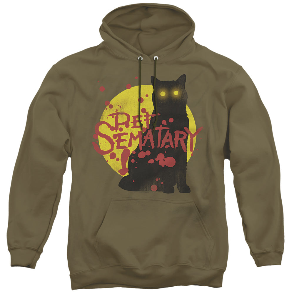 Pet Sematary Graphic Cat Mens Hoodie Military Green