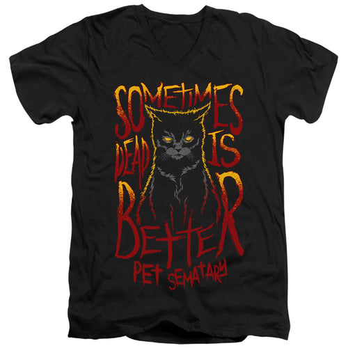 Pet Sematary Dead Is Better Mens Slim Fit V-Neck T Shirt Black