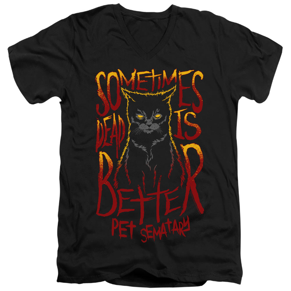 Pet Sematary Dead Is Better Mens Slim Fit V-Neck T Shirt Black