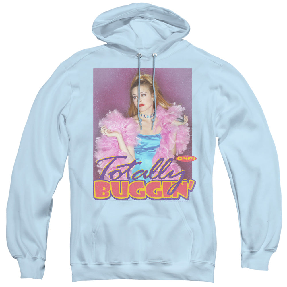 Clueless Totally Buggin Mens Hoodie Light Blue