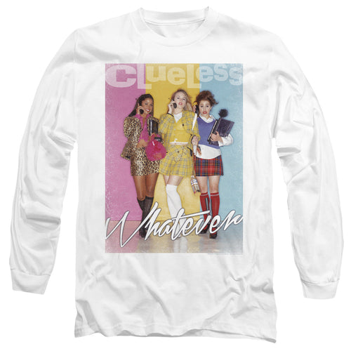 Clueless Whatever Mens Long Sleeve Shirt White