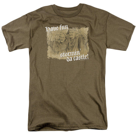 Princess Bride Stormin Da Castle Mens T Shirt Safari Green