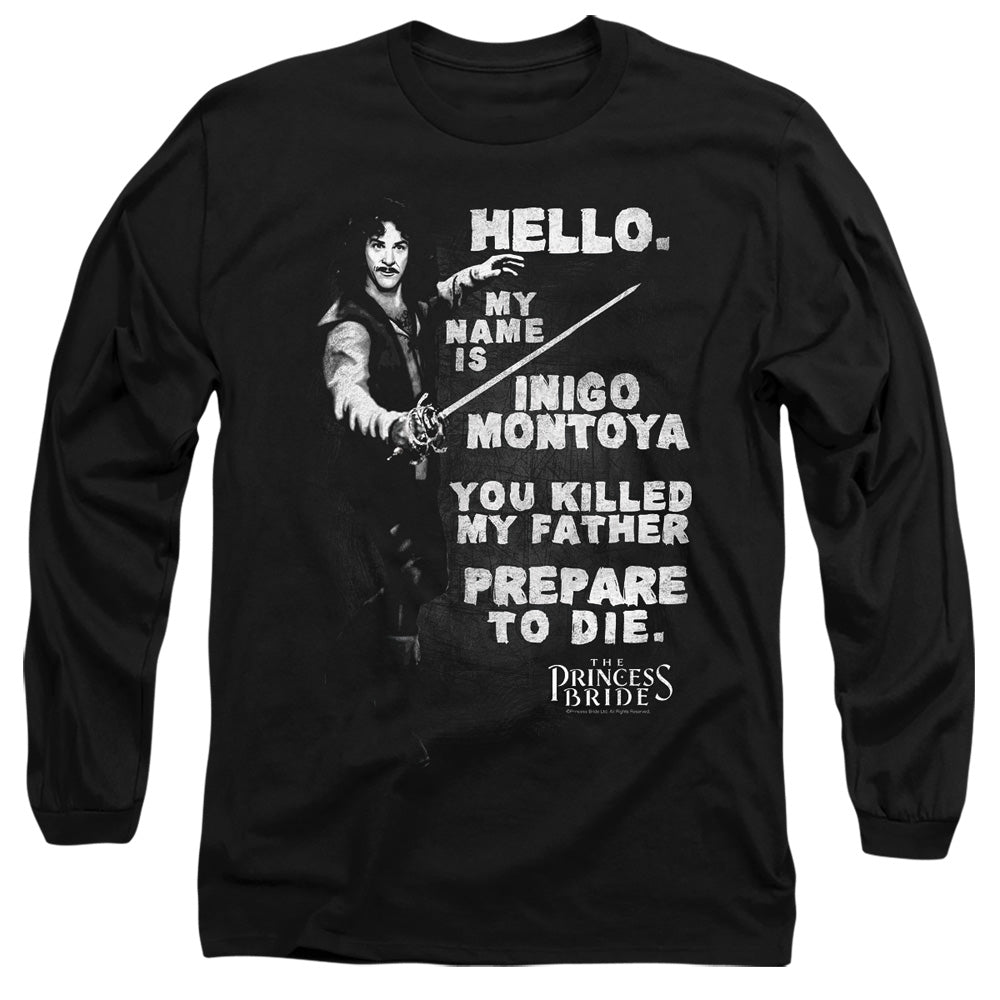 Princess Bride Hello Again Mens Long Sleeve Shirt Black