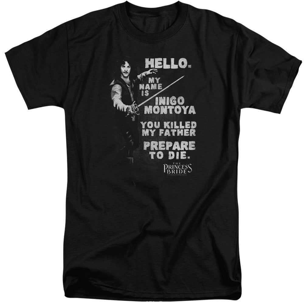 The Princess Bride Hello Again Mens Tall T Shirt Black