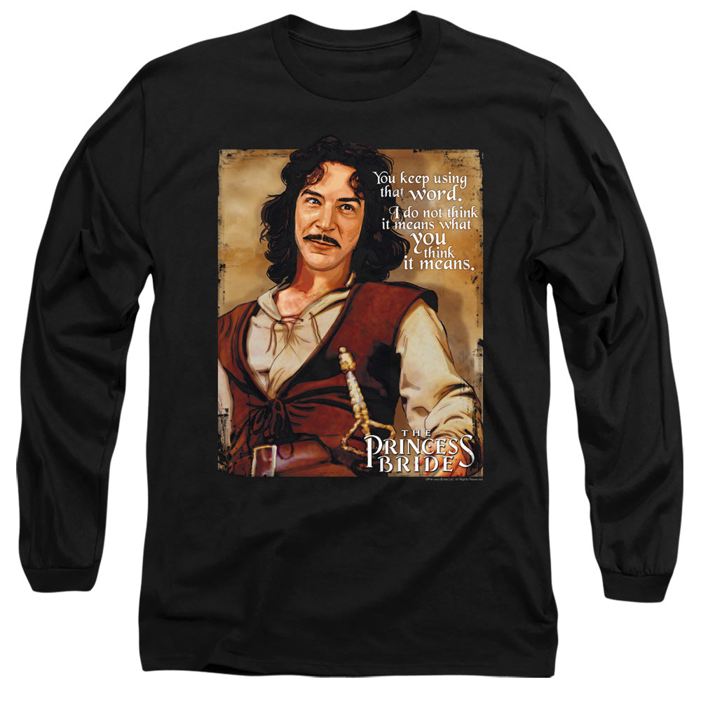 Princess Bride Word Mens Long Sleeve Shirt Black