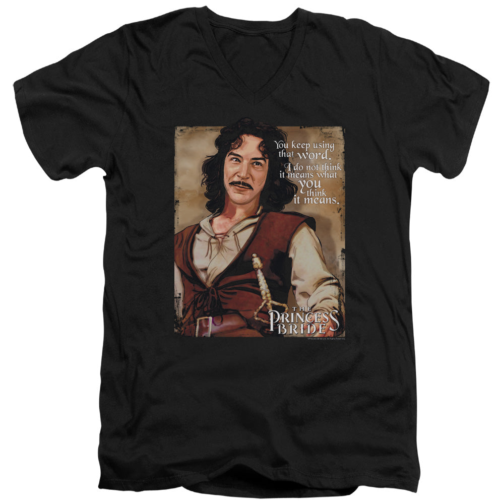 The Princess Bride Word Mens Slim Fit V-Neck T Shirt Black