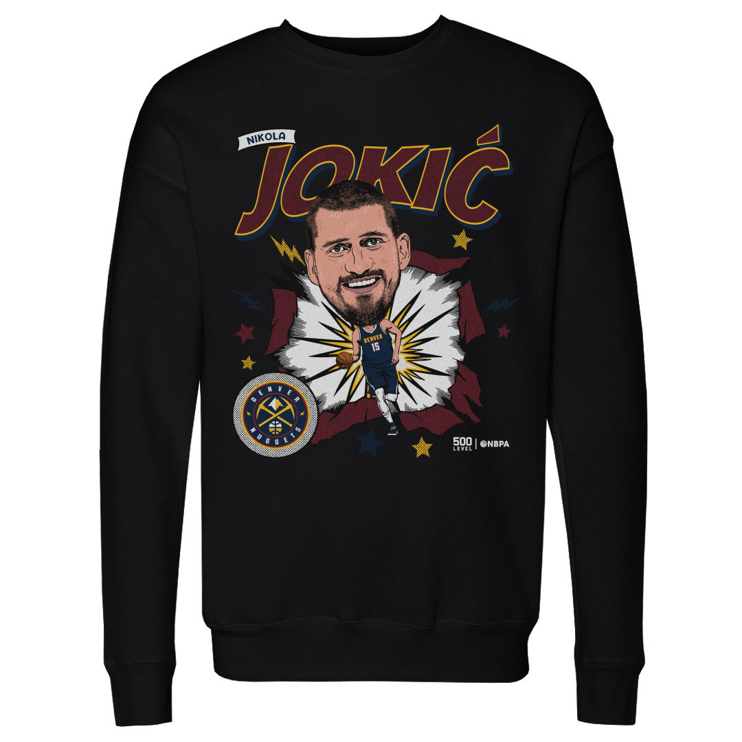 Nikola Jokic Denver Nuggets Caricature Retro WHT