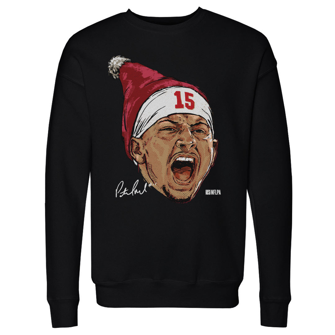 Patrick Mahomes Kansas City Portrait Santa Hat WHT