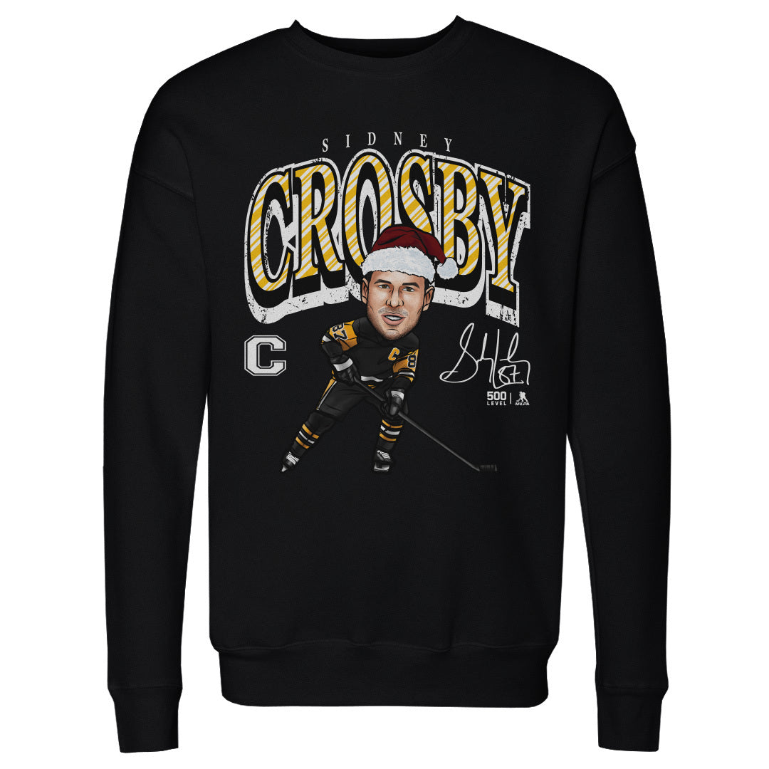 Sidney Crosby Pittsburgh Cartoon Santa Hat WHT