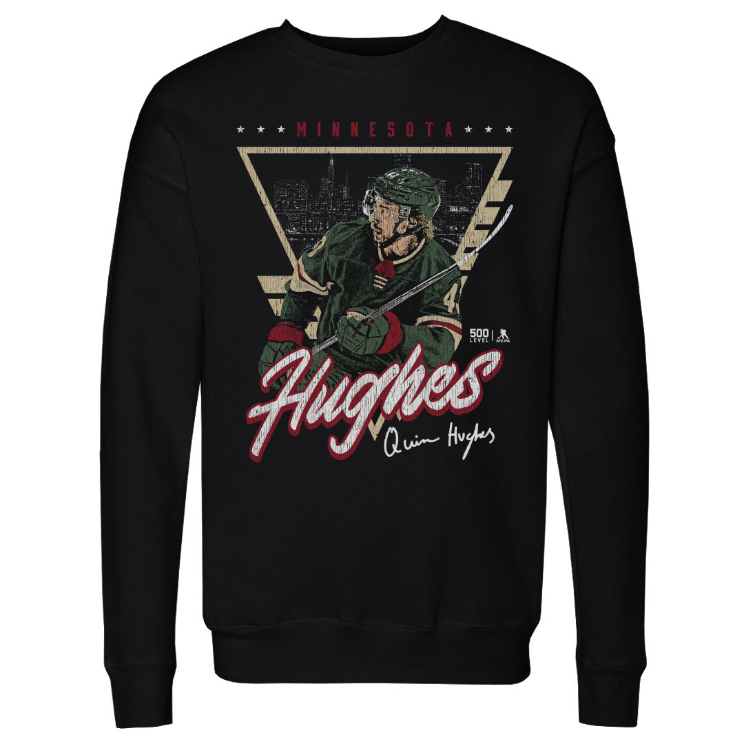 Quinn Hughes Minnesota Triangle Retro WHT