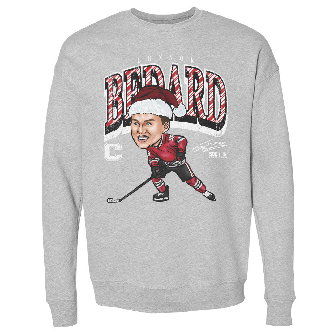 Connor Bedard Chicago Cartoon Santa Hat WHT