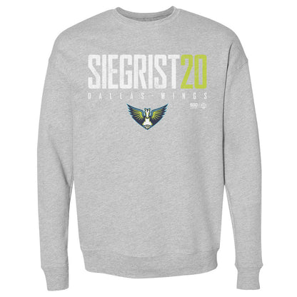 Maddy Siegrist Dallas Wings Elite WHT Mens Crewneck Sweatshirt 500 Level Officially Licensed Fan Gear