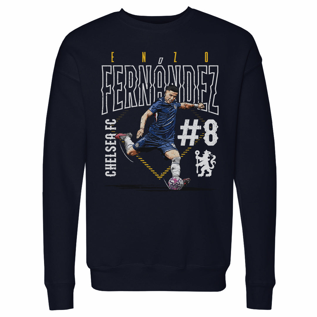 Enzo Fernandez Chelsea FC Outline Number WHT