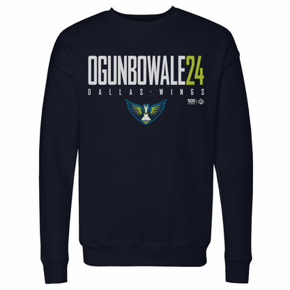 Arike Ogunbowale Dallas Wings Elite WHT Mens Crewneck Sweatshirt 500 Level Officially Licensed Fan Gear