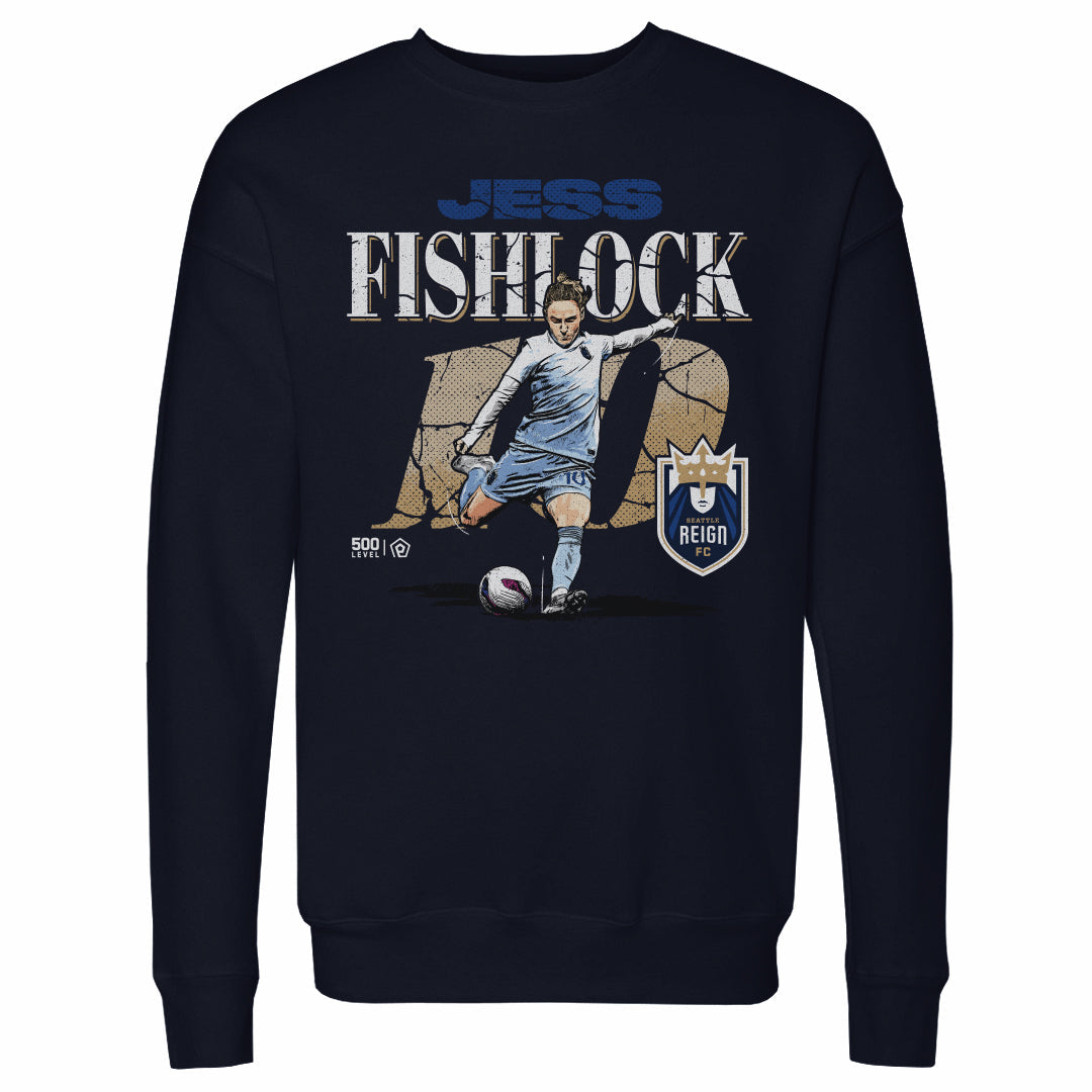 Jess Fishlock Seattle Reign FC Cracked Number WHT