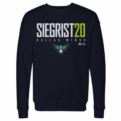 Maddy Siegrist Dallas Wings Elite WHT Mens Crewneck Sweatshirt 500 Level Officially Licensed Fan Gear
