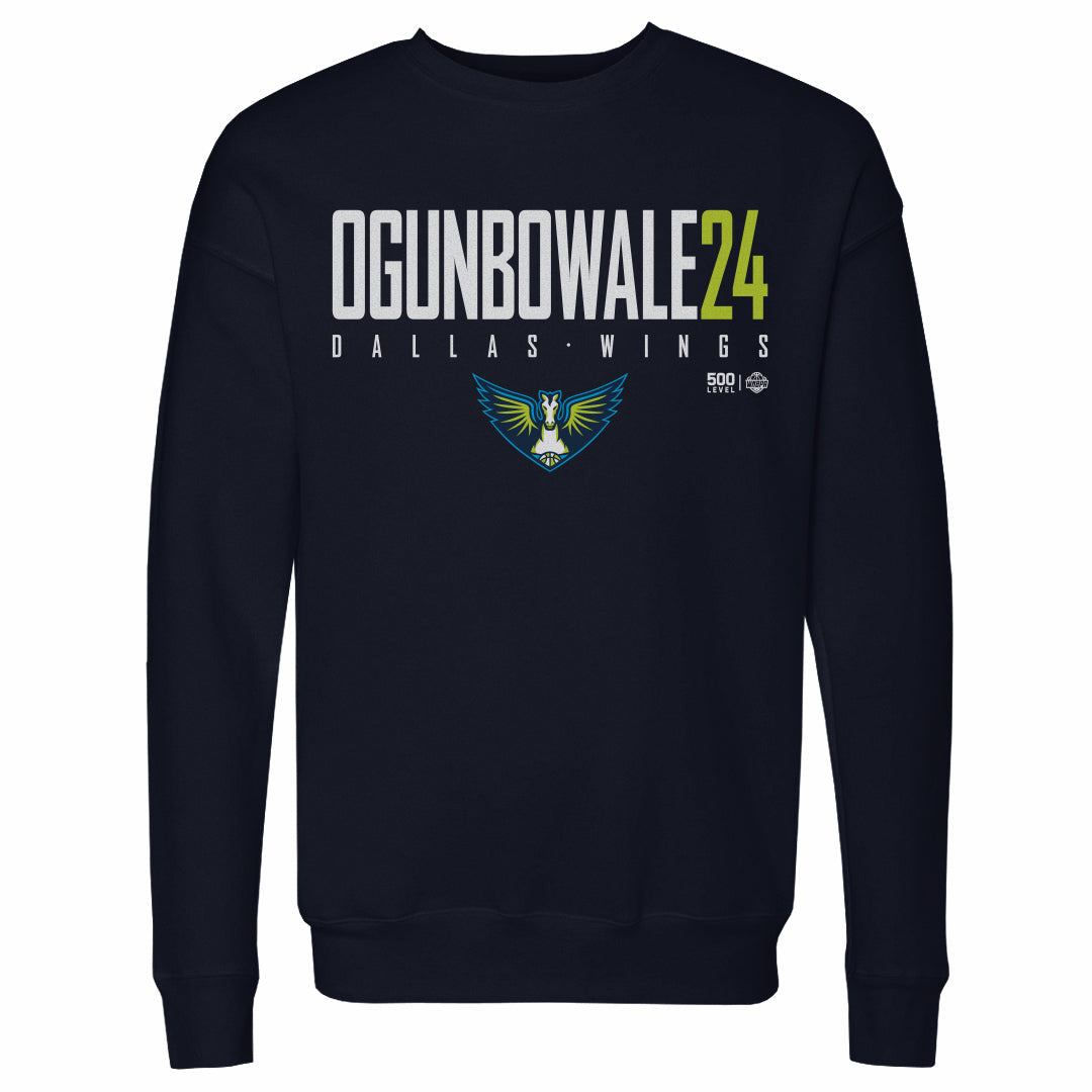 Arike Ogunbowale Dallas Wings Elite WHT Mens Crewneck Sweatshirt 500 Level Officially Licensed Fan Gear