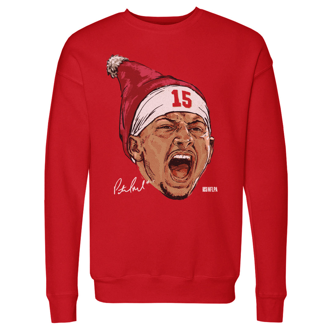 Patrick Mahomes Kansas City Portrait Santa Hat WHT