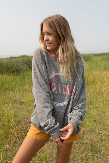 Pink Floyd Oversized Womens Crewneck Sweatshirt Grey