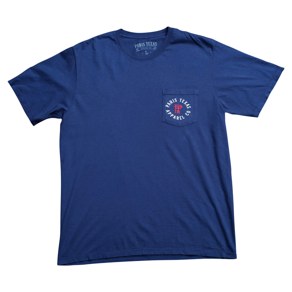 Paris Texas Apparel Co. Come and Take It Pocket Mens T Shirt Navy Blue