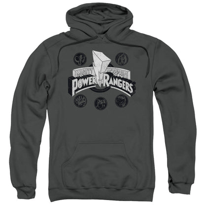 Power Rangers Power Coins Mens Hoodie Charcoal